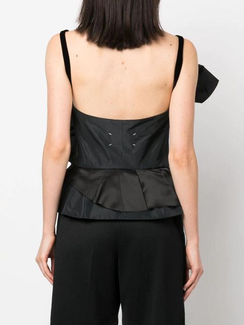 Maison Margiela sleeveless ruffled top - Black