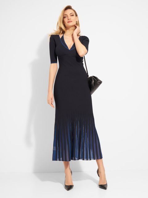PINKO - Granatowa sukienka z plisami Albania 1