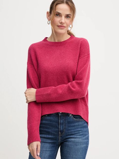 United Colors of Benetton sweter z dodatkiem wełny damski kolor różowy 1244D10BC - zdjęcie produktu nr 1