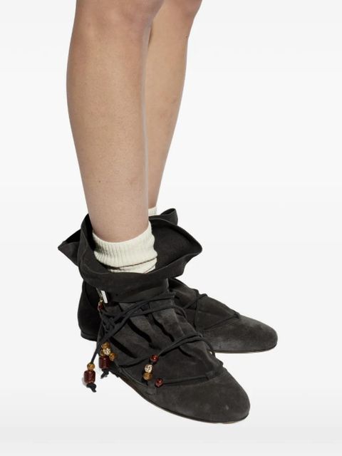 ISABEL MARANT Letiz beaded lace-up boots - Black