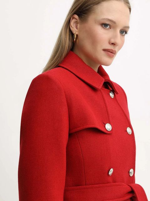Morgan płaszcz z dodatkiem wełny kolor czerwony GEVA