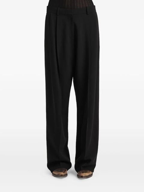 KHAITE belt-loops pleated trousers - Black