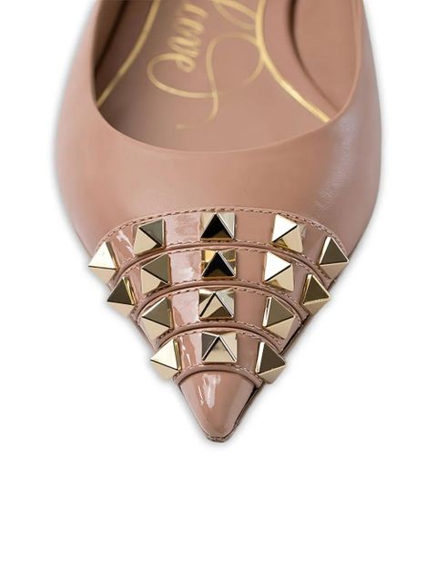 Valentino Garavani studded-embellishment ballet flats - Neutrals