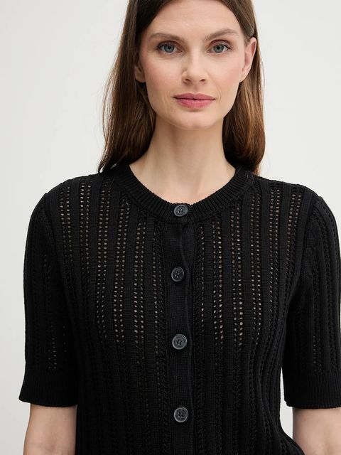 Dkny kardigan bawełniany damski kolor czarny lekki DJ5R0684