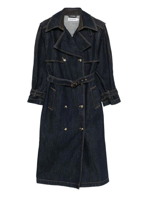 Self-Portrait belted double-breasted coat - Blue - zdjęcie produktu nr 1