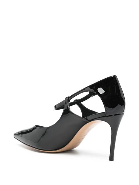 Casadei 80mm cut-out strap pumps - Black