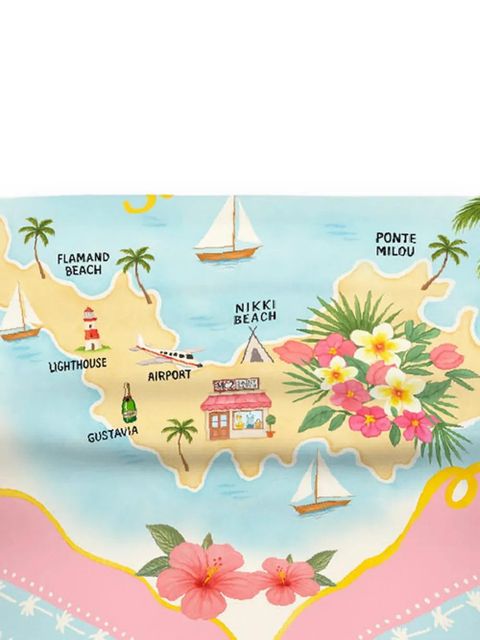 MC2 Saint Barth Rio map-graphic scarf top - Blue - zdjęcie produktu nr 2