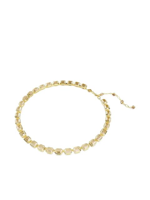 Swarovski Millenia Tennis gold-tone emerald-cut necklace