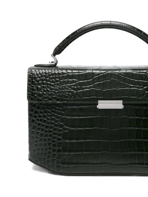 TOTEME crocodile-embossed leather tote bag - Green
