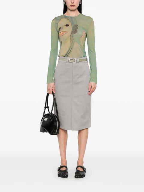 Maison Margiela cotton midi skirt - Grey - zdjęcie produktu nr 2