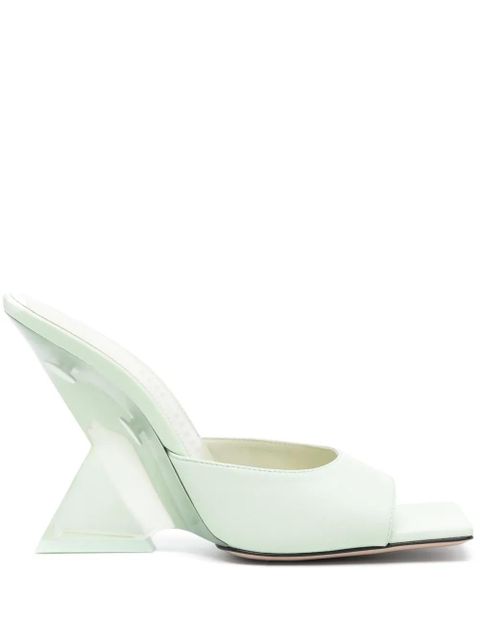 The Attico sculptural-heel leather sandals - Green - zdjęcie produktu nr 1