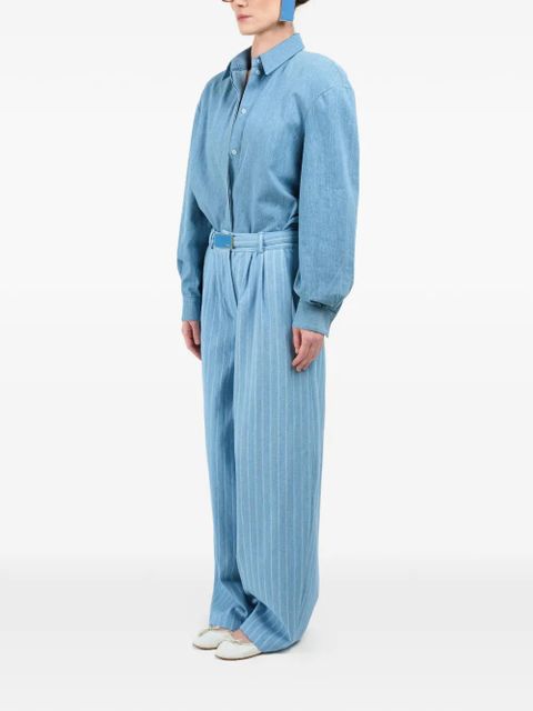 Rowen Rose striped wide-leg jeans - Blue