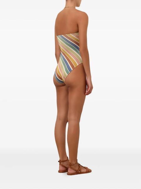 ZIMMERMANN striped bandeau swimsuit - Blue