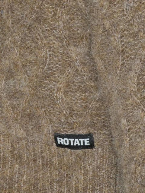 ROTATE BIRGER CHRISTENSEN cable-knit cropped cardigan - Brown