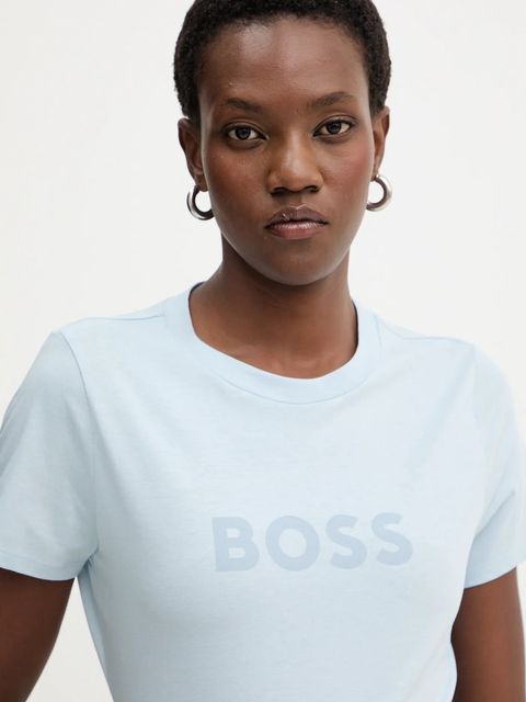 BOSS Orange t-shirt bawełniany BOSS ORANGE damski kolor niebieski 50501139
