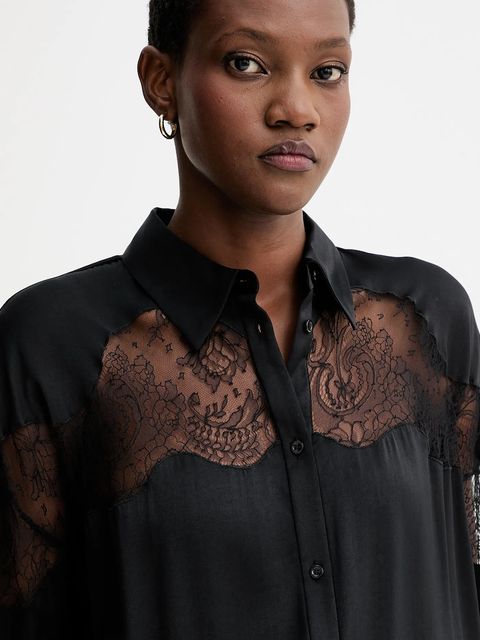 IRO koszula damska kolor czarny relaxed z kołnierzykiem klasycznym WP18BASLAN