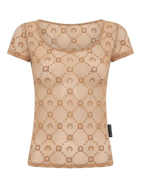 Marine Serre mesh flocked top - Neutrals - zdjęcie produktu nr 1