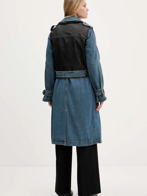 Desigual płaszcz jeansowy DENIMBIK kolor niebieski 25WWEW52 - zdjęcie produktu nr 2