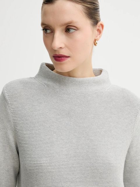 Marc O'Polo sweter bawełniany damski kolor szary z półgolfem 511605960419