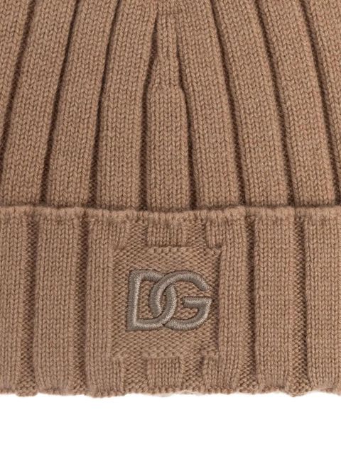 Dolce & Gabbana ribbed logo beanie - Neutrals - zdjęcie produktu nr 2