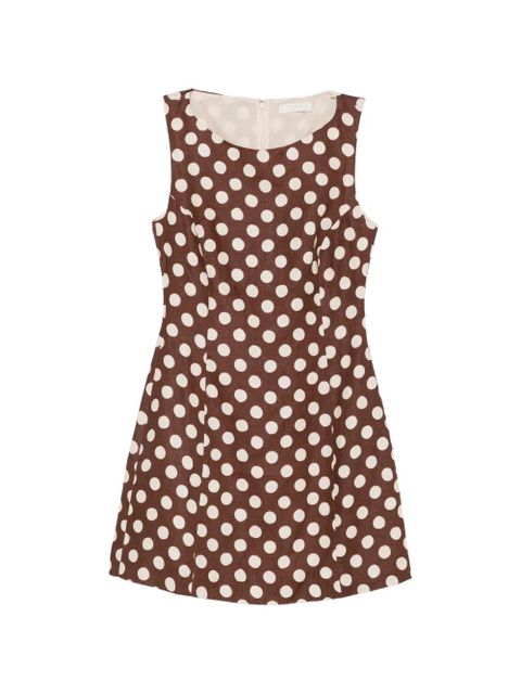 Faithfull the Brand Lydie polka-dot mini dress - Brown - zdjęcie produktu nr 1