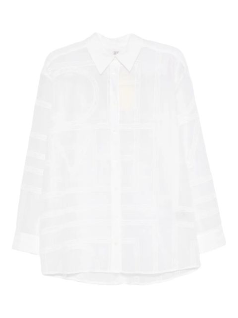 TOTEME geometric-pattern cotton shirt - White - zdjęcie produktu nr 1