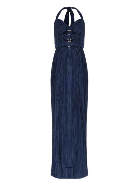 Cult Gaia Nailah pleated halter-neck ring-detail maxi dress - Blue - zdjęcie produktu nr 1