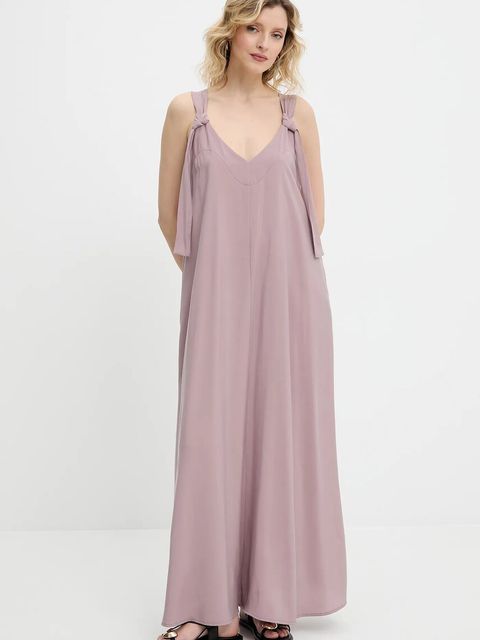 Answear.LAB sukienka kolor różowy maxi rozkloszowana - zdjęcie produktu nr 1