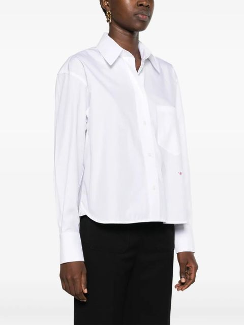 Victoria Beckham logo-embroidered poplin shirt - White