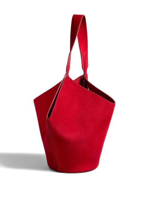 KHAITE open-top leather tote bag - Red