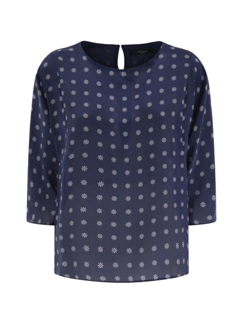 Weekend Max Mara printed cuff blouse - Blue - zdjęcie produktu nr 1