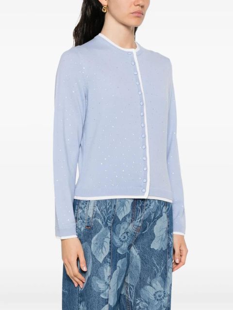 Maje rhinestone-embellished cardigan - Blue