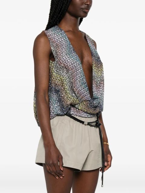 Missoni zigzag sequin-embellished top - Blue