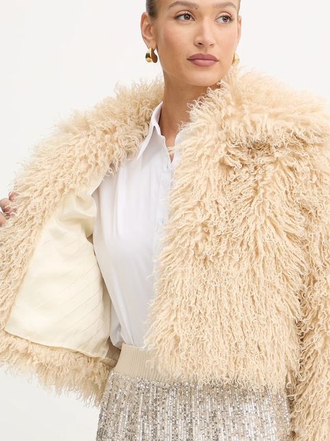 BOSS Orange płaszcz kolor beżowy 50547960