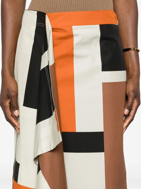FENDI FF Puzzle-print midi skirt - Neutrals