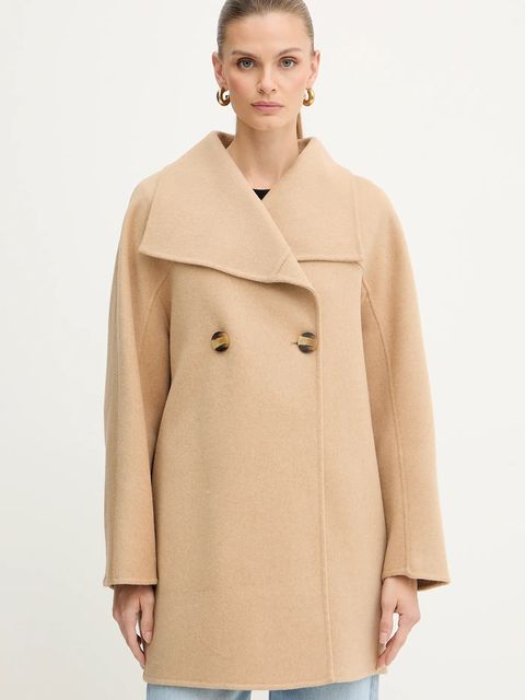 Armani Exchange płaszcz z dodatkiem wełny kolor beżowy XW000715 AF16216 - zdjęcie produktu nr 1