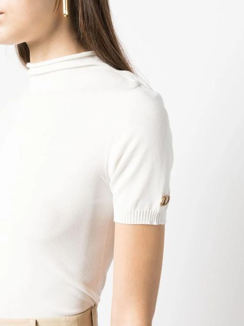 TWINSET logo-plaque short-sleeve jumper - White