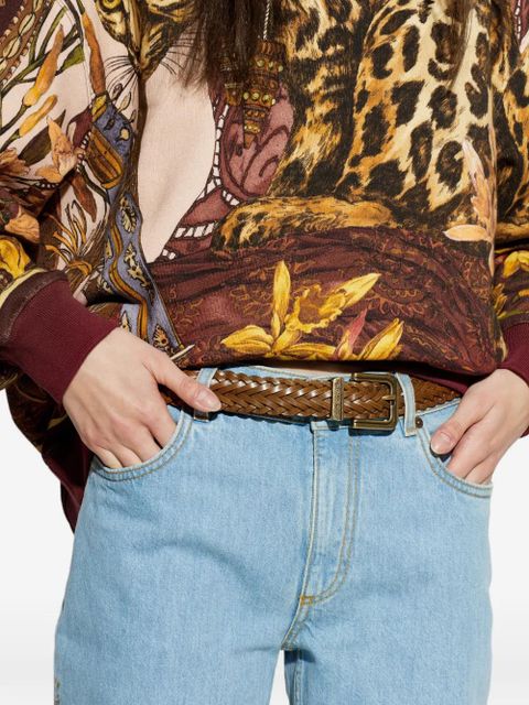 ETRO woven leather belt - Brown