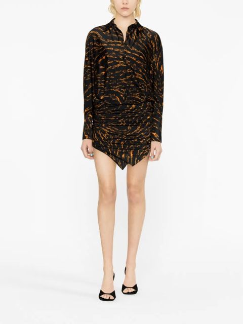 The Attico abstract-patterned shirt dress - Black