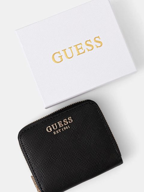 Guess portfel LAUREL damski kolor czarny SWZG74 59137