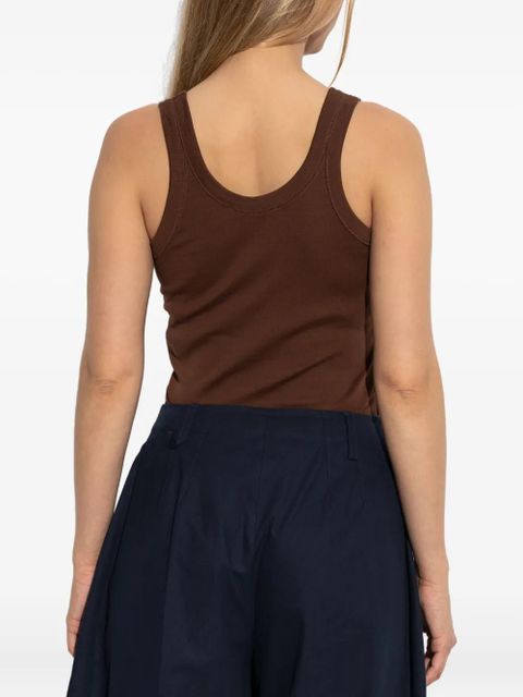 LEMAIRE scoop-neck cotton tank top - Brown