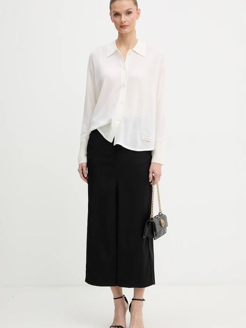 Pinko spódnica z dodatkiem wełny kolor czarny midi ołówkowa 106134 A30C