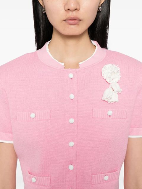 Self-Portrait crochet-flower knitted top - Pink