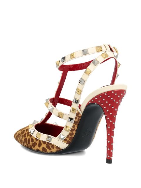 Valentino Garavani studded-embellishment T-strap pumps - Neutrals