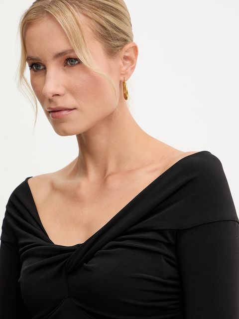 Patrizia Pepe bluzka damska kolor czarny gładka 2M4477 J333