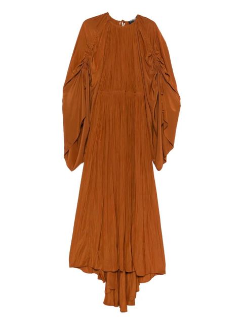 Lanvin ruched pleated dress - Brown