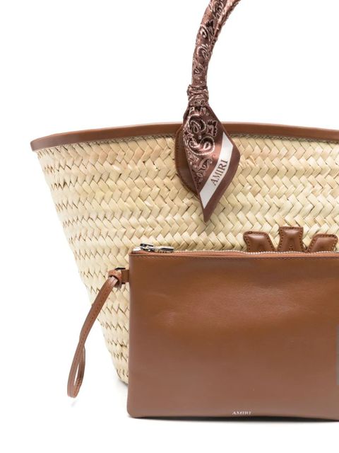 AMIRI MA raffia tote bag - Neutrals