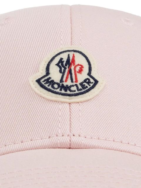 Moncler logo-appliqué cap - Pink