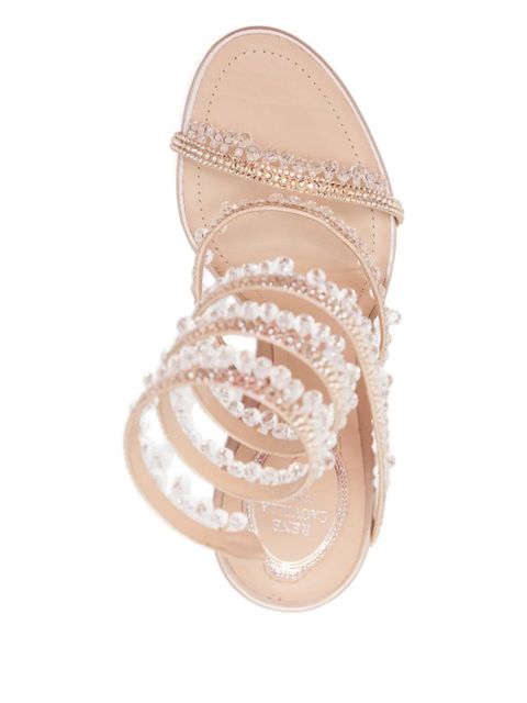 René Caovilla rhinestone heeled sandals - Neutrals