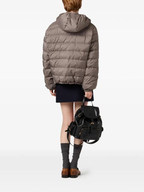 Miu Miu hooded down jacket - Grey